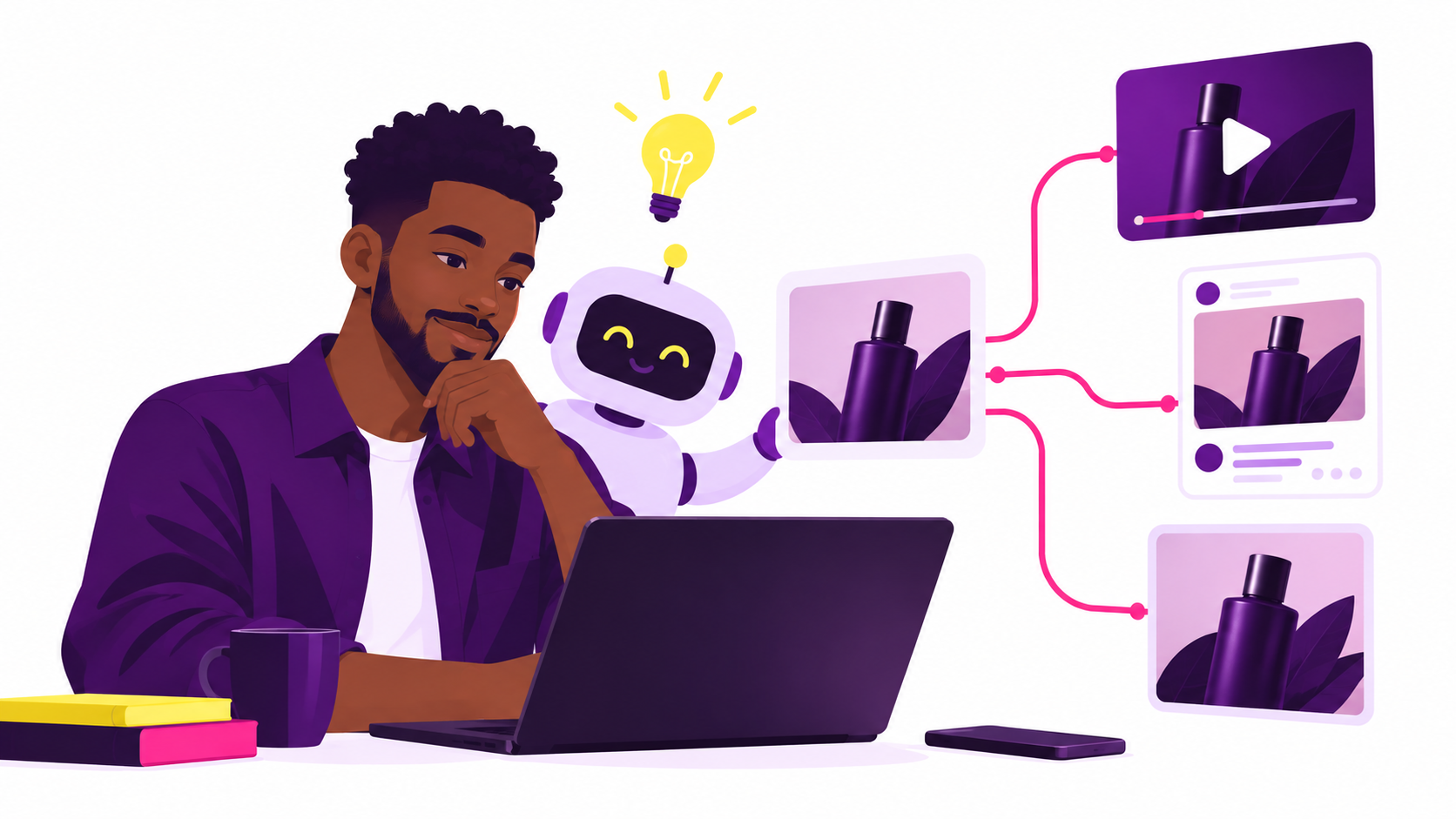 Illustration de l’article : Comment l’IA change la création de contenu pour les entreprises en 2026