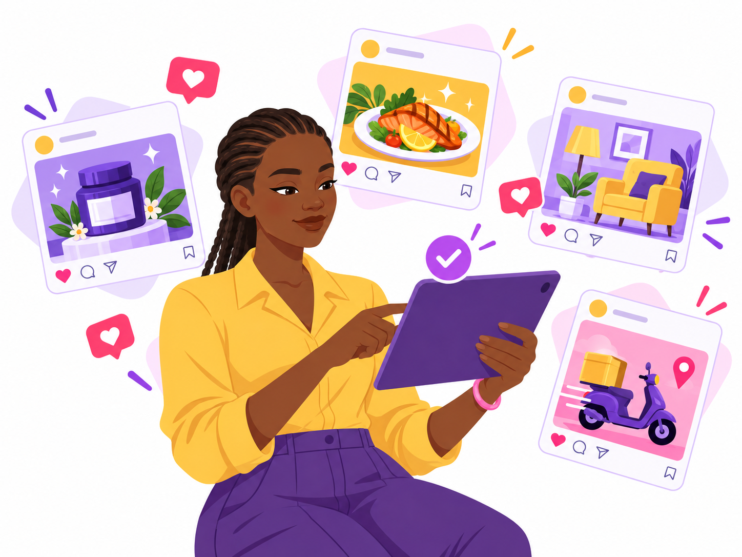 Illustration de visuels pour les réseaux sociaux